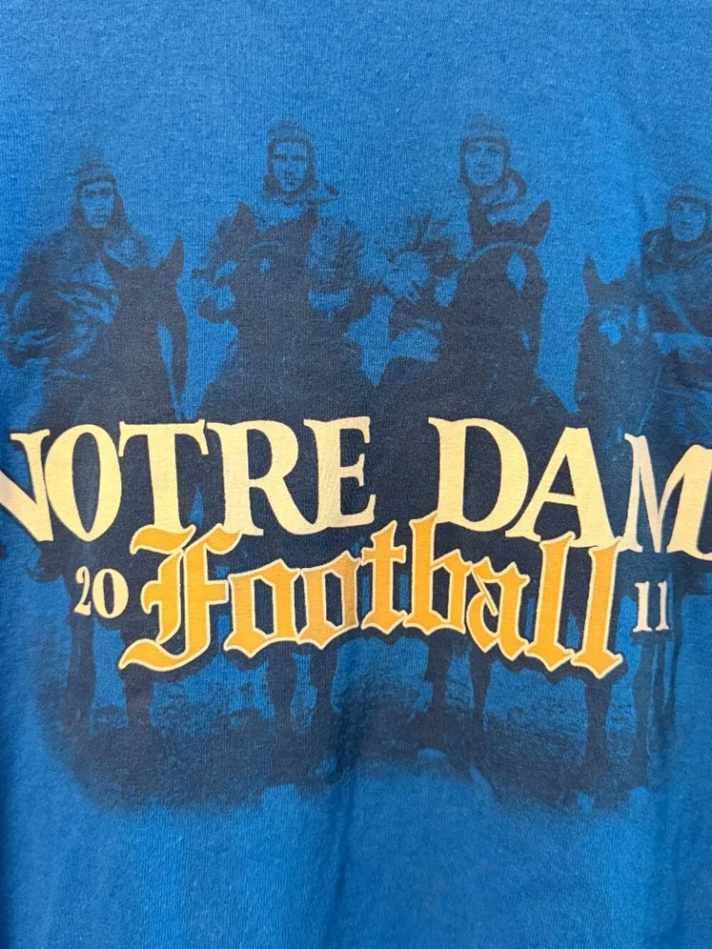 Adidas Notre Dame The Shirt 2011 Football Graphic Tee Royal Blue Mens Size XL